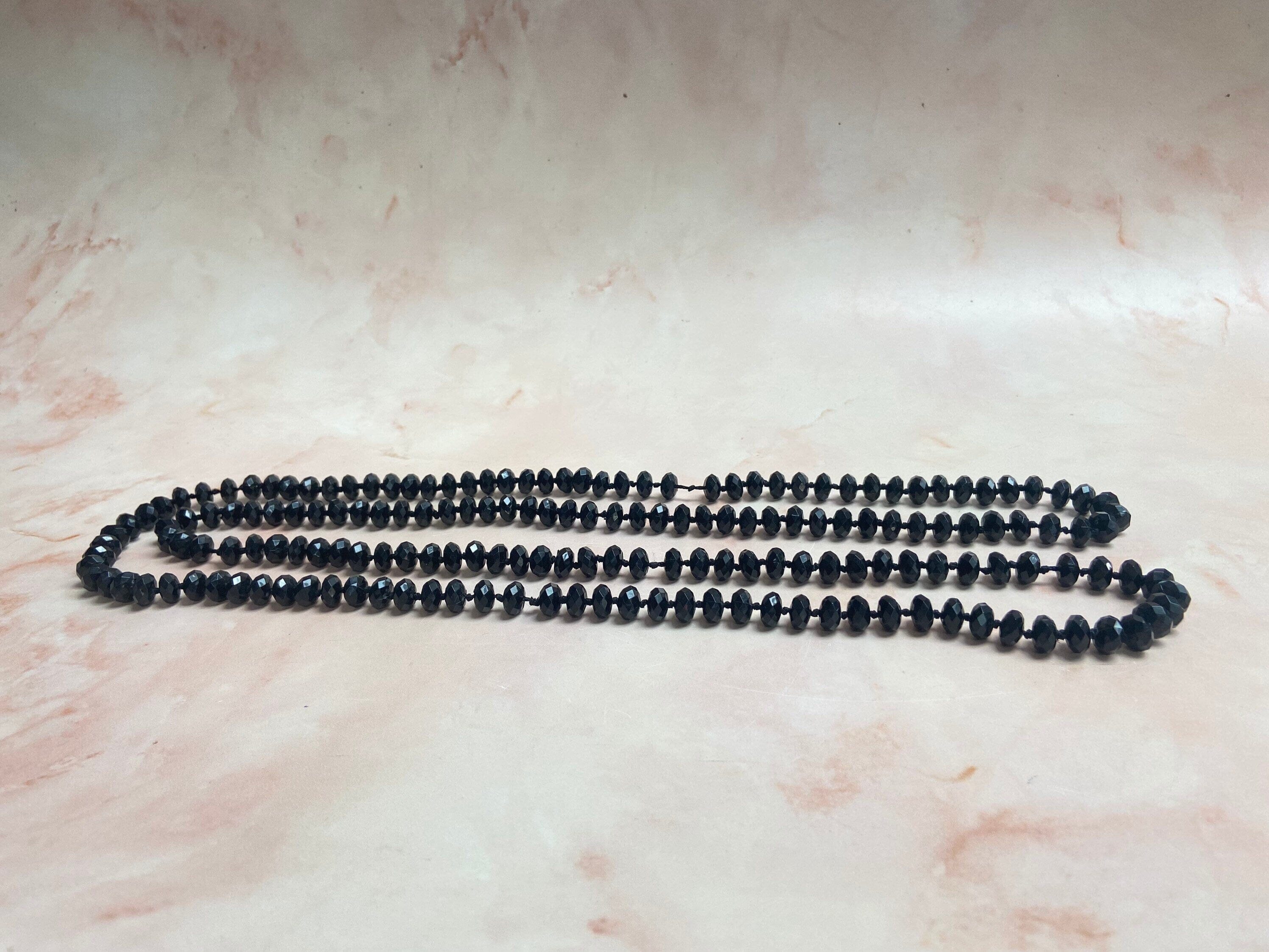 1980s Long Flapper Style Faceted Beads