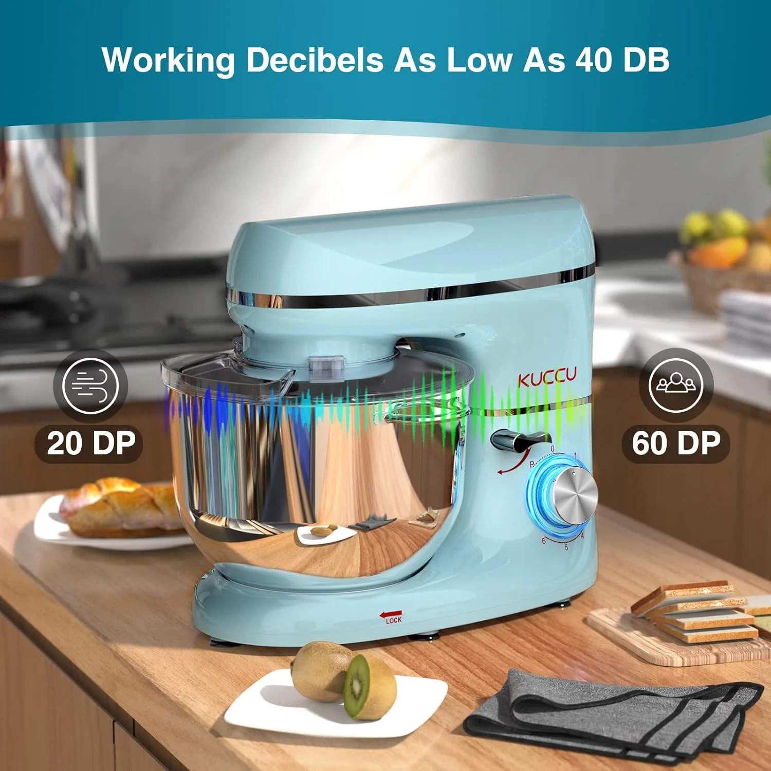 Stand Mixer 6.5 Qt 660W 6-Speed Tilt-Head Food Dough Mixer, Kitchen Electric Mixer with Stainless Steel Bowl,Dough Hook,Whisk, Beater, Egg white separator