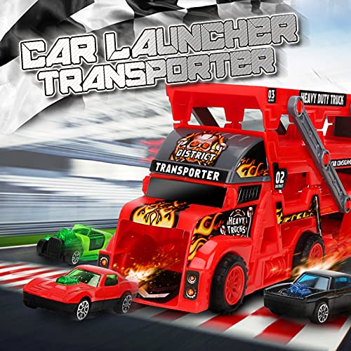 Aoskie Camion Macchinine Giocattolo per Bambini, Camion Bisarca con 8 Mini Cars Macchinine Giocattolo Regali per Bambini 3 4 5 Anni : Giochi e giocattoli