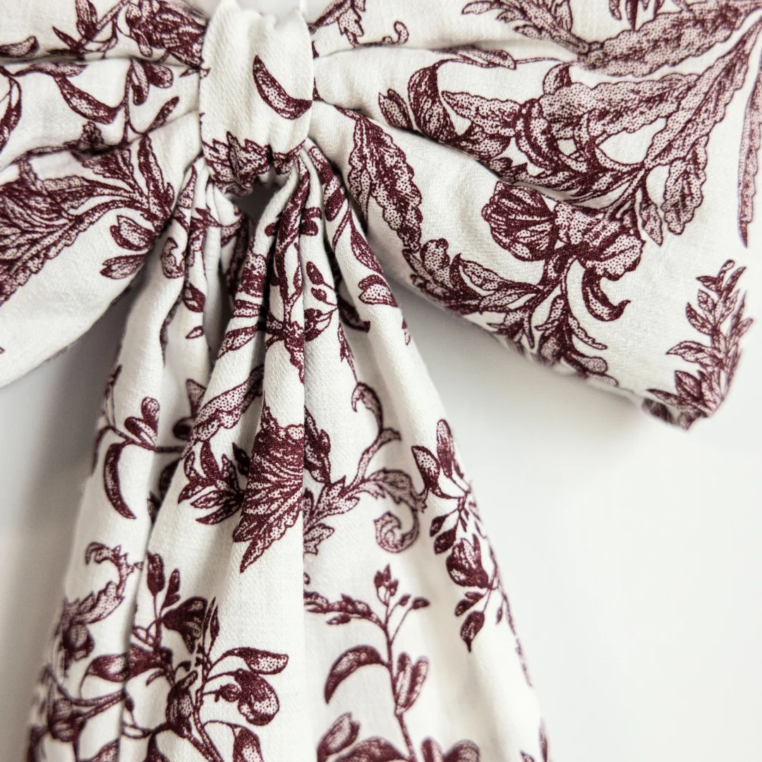 Star Toile Baby Burgundy Bows