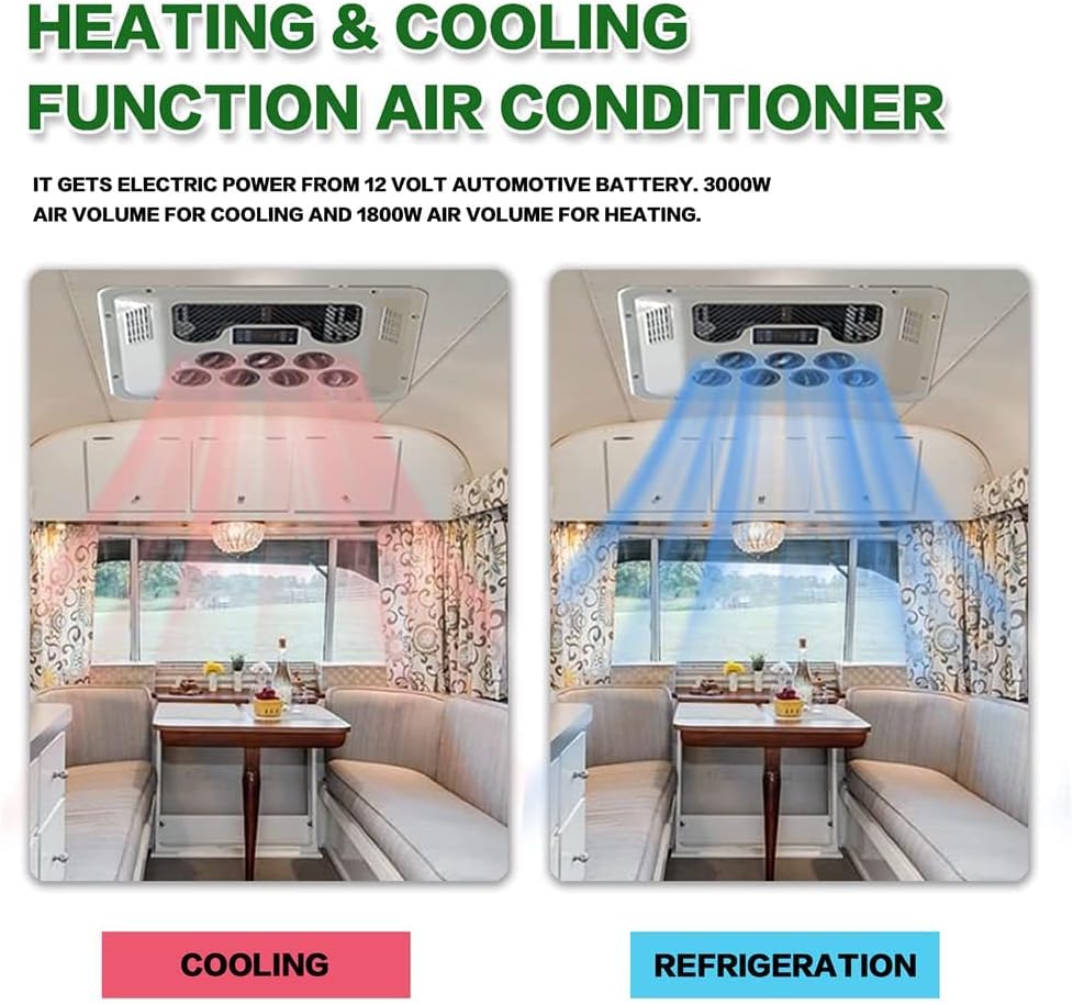 AYUE Klimaanlage 2 in 1 DC RV Dachklimaanlage RV mit Kühlung und Heizung Elektrische Parkklimaanlage Wohnmobil Klimaanlage für Autos RV LKW