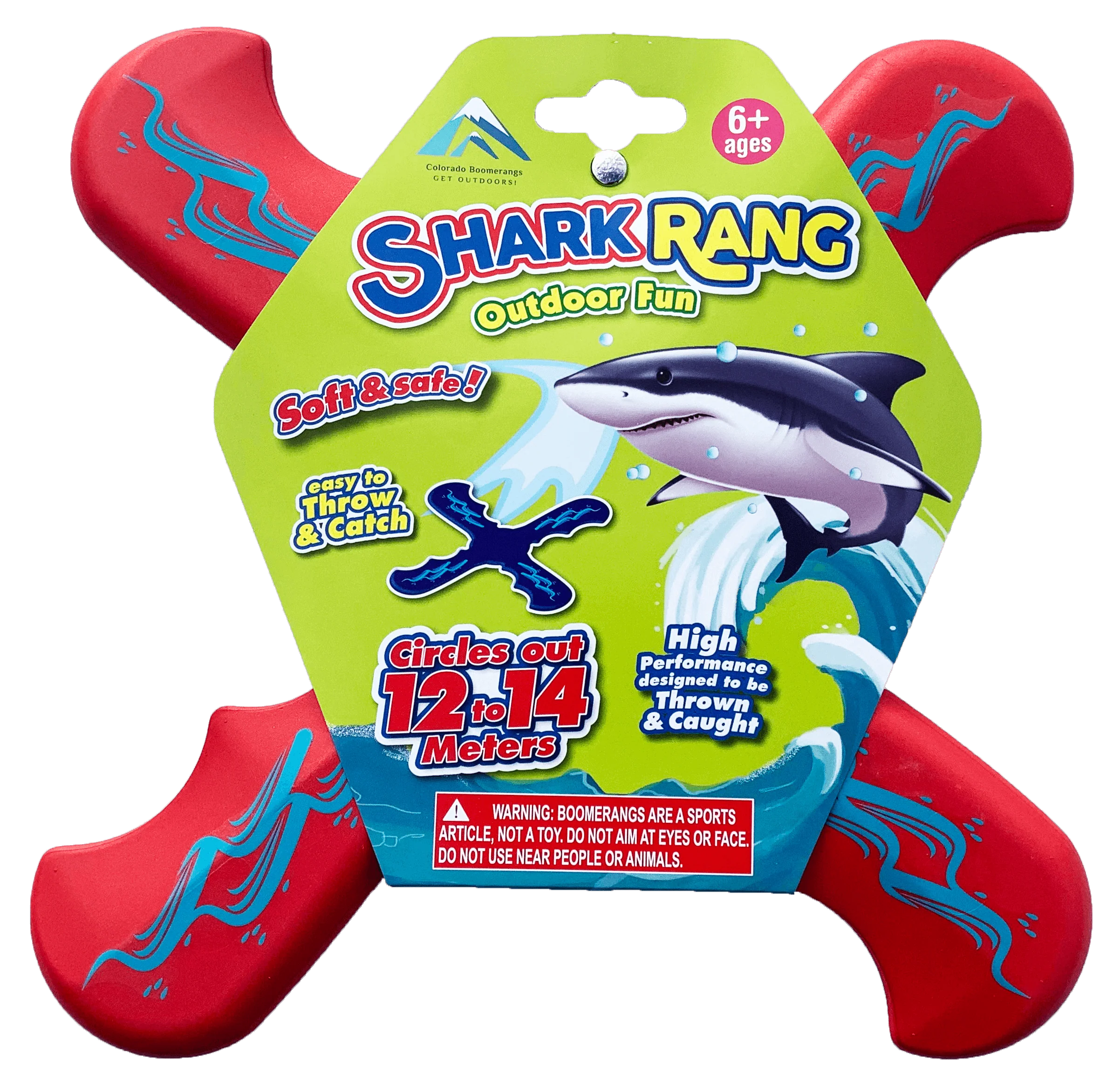 Shark Rang Boomerangs - Retail Boomerang Pack - Soft and Safe boomerangs for kids
