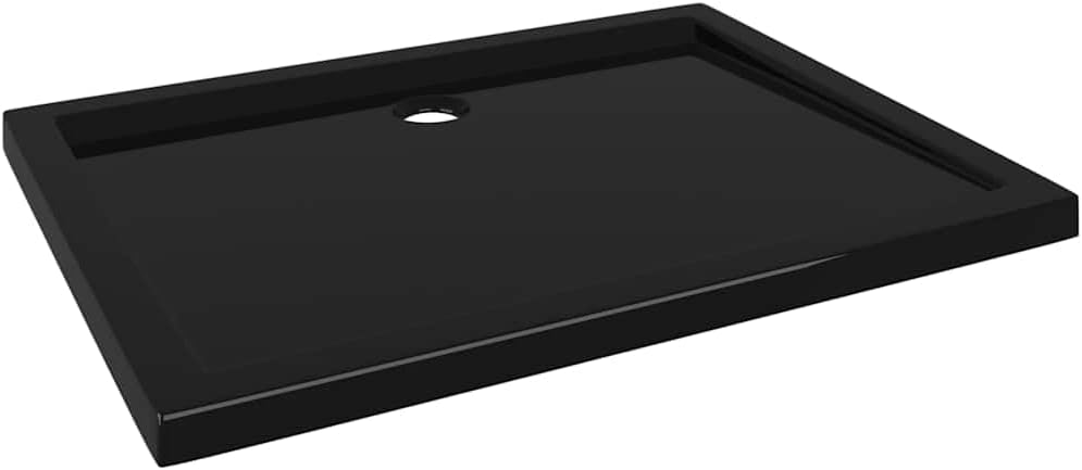 vidaXL Rectangular ABS Shower Base Tray Home Indoor Bath Bathroom Hardware Fixture Plumbing Low Threshold Shower Tray Bath Pan Base Black 27.6