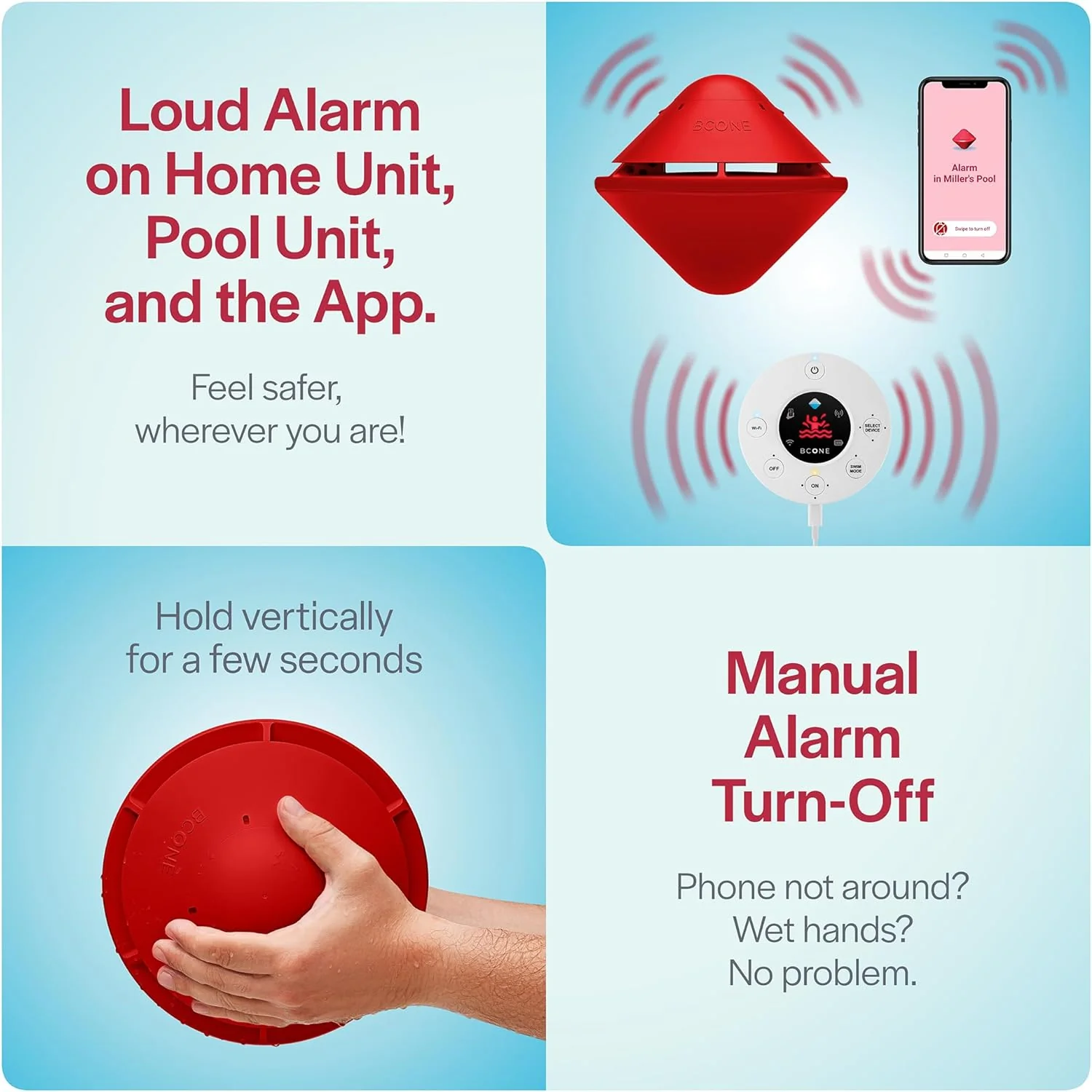 System pool alarms | Loud pool safety alarms on home and pool equipment | ASTM F2208-certified floating pool alarms | Connect to Alexa | pool alarms for in-ground and above-ground pools
