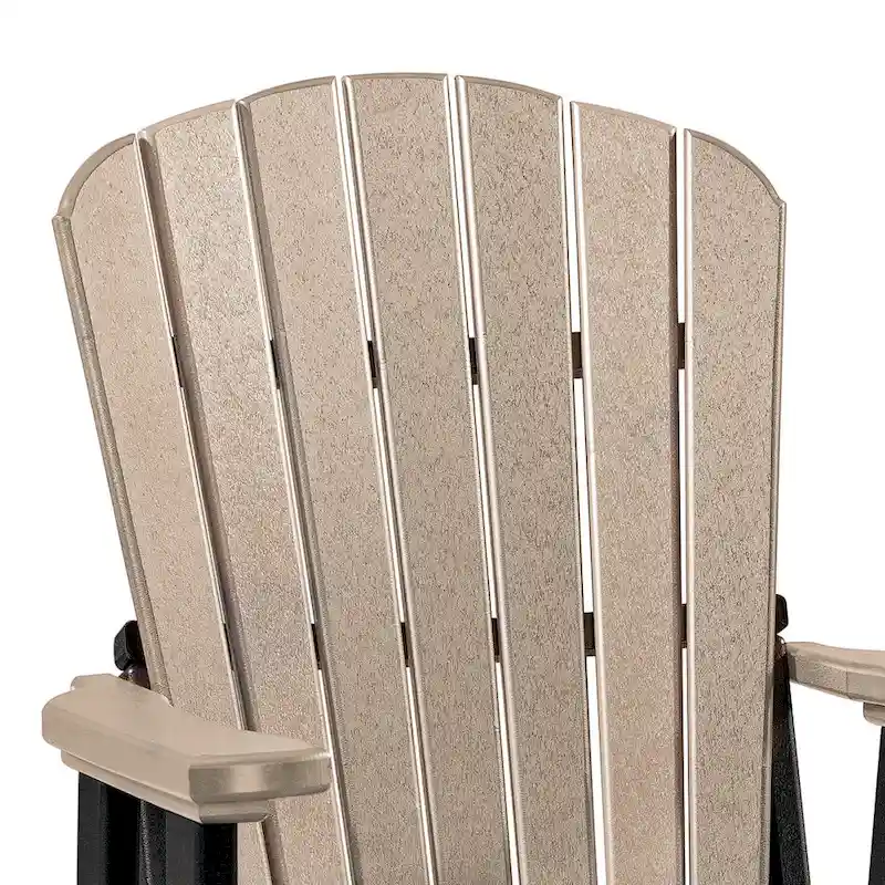 OS Home and Office Model Fan Back Swivel Glider in Weatherwood with a black base
