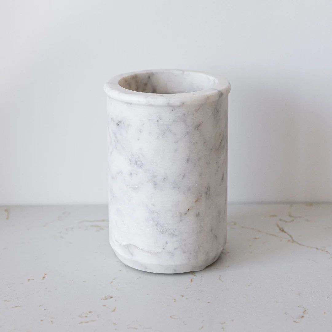 White Marble Utensil Crock