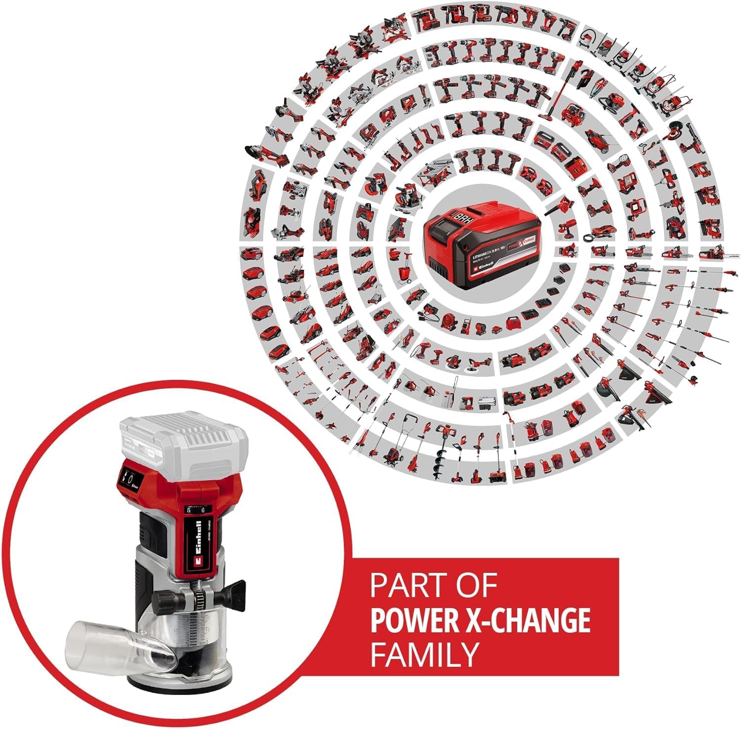 Einhell Professional Akku-Kantenfräse TP-ET 18 Li BL-Solo Power X-Change (18V, Li-Ion, 40 mm Hubhöhe, Brushless-Motor, Lieferung ohne Akku & ohne Ladegerät)