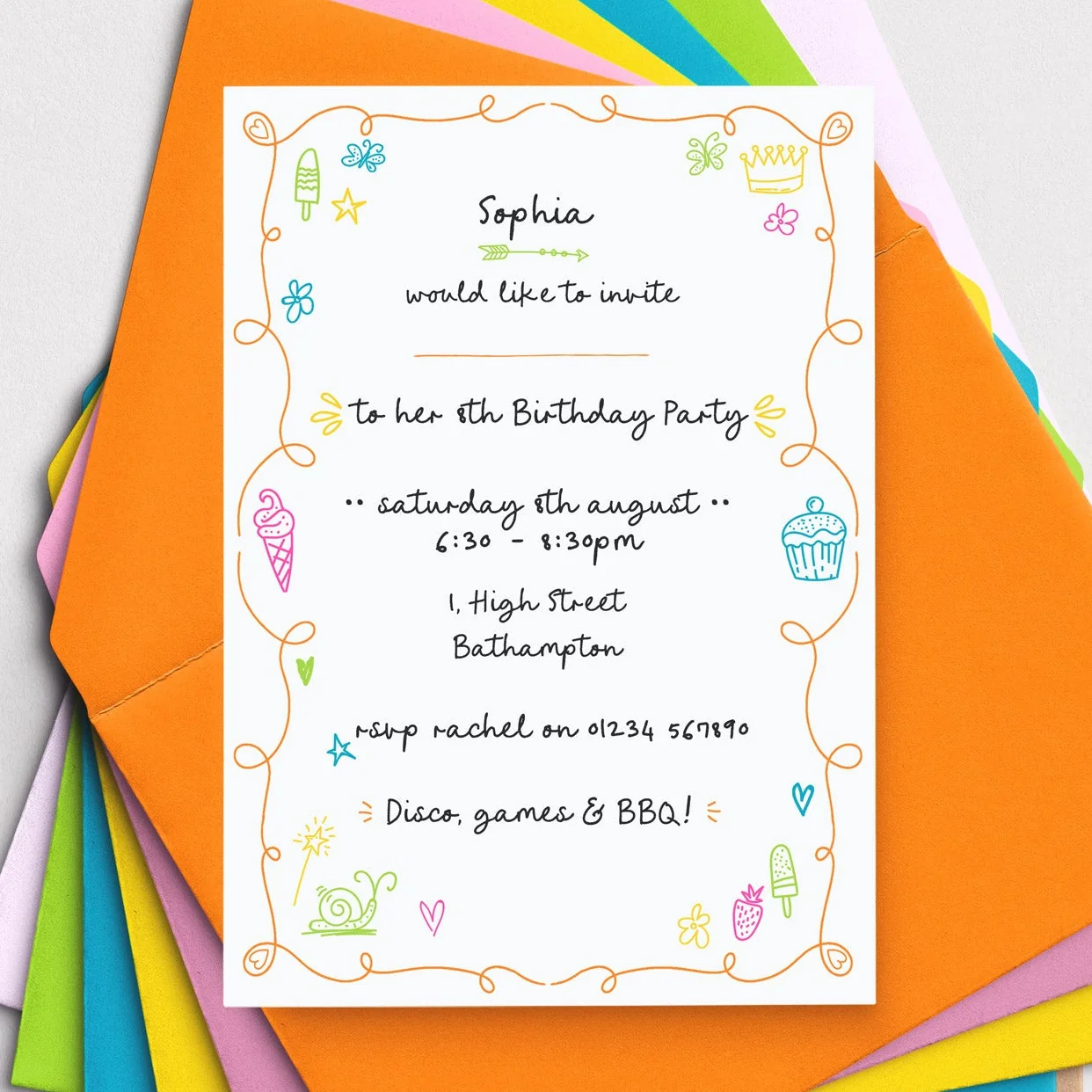 Children’s Handwritten Party Invitations