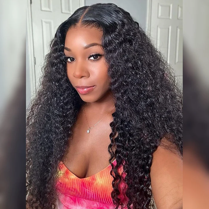 Wear & Go Pre-Cut 4x4 HD Lace Wig Water Wave Human Hair Wig 180% with Breathable Cap  Easy to Install