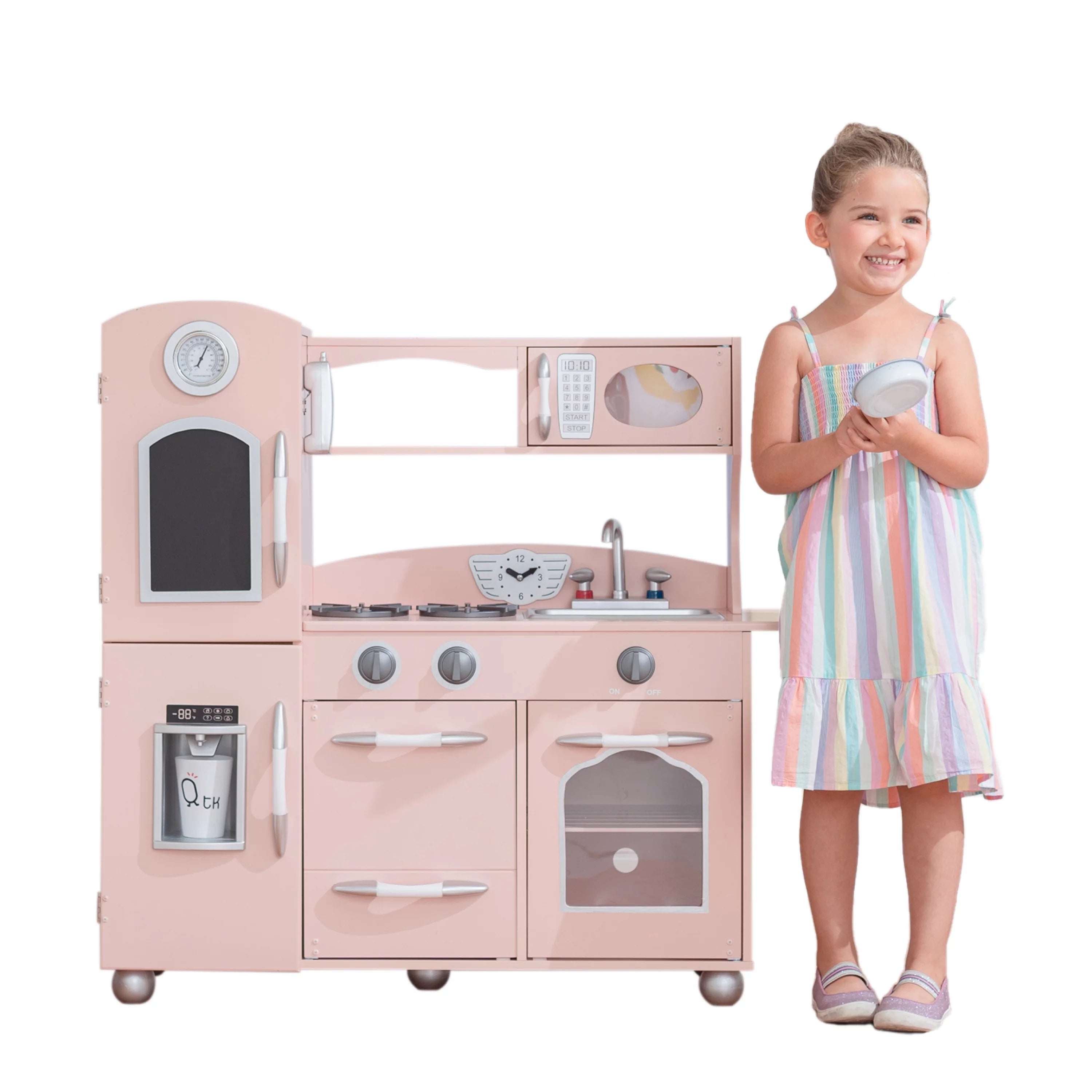 Little Chef Westchester Retro Wooden Play Kitchen Pink