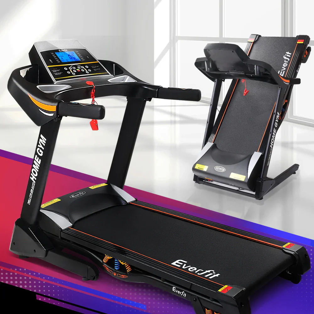 Everfit 480 mm futópad, elektromos, automata dőlésszögű, otthoni edzőtermi fitnesz, fekete