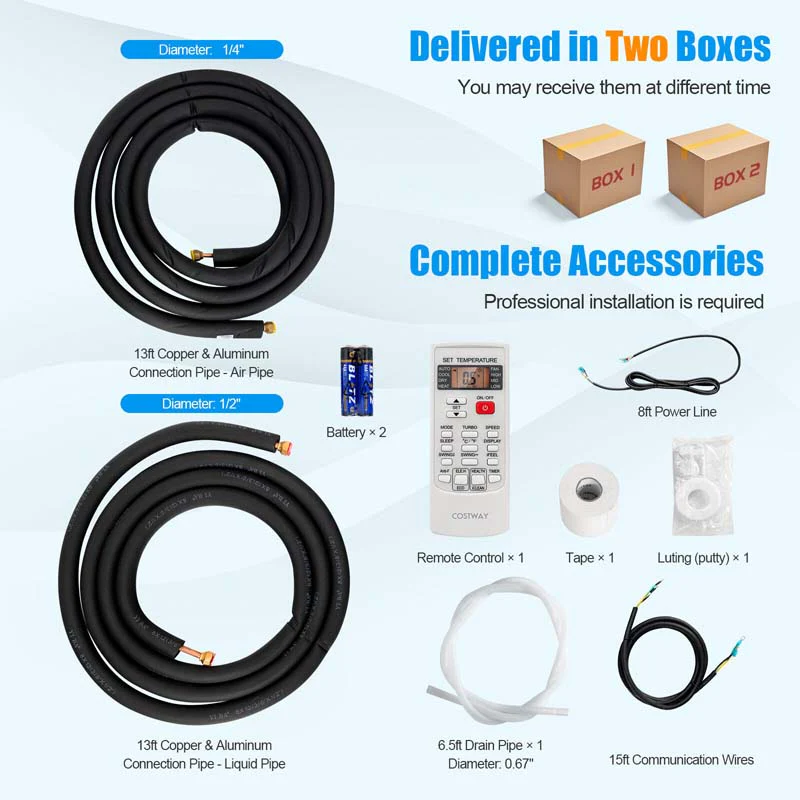 9000 Btu 17 Seer2 Mini Split Air Conditioner Amp Heater Ductless Inverter System 208 230V Wall Mounted Ac Unit With Heat Pump