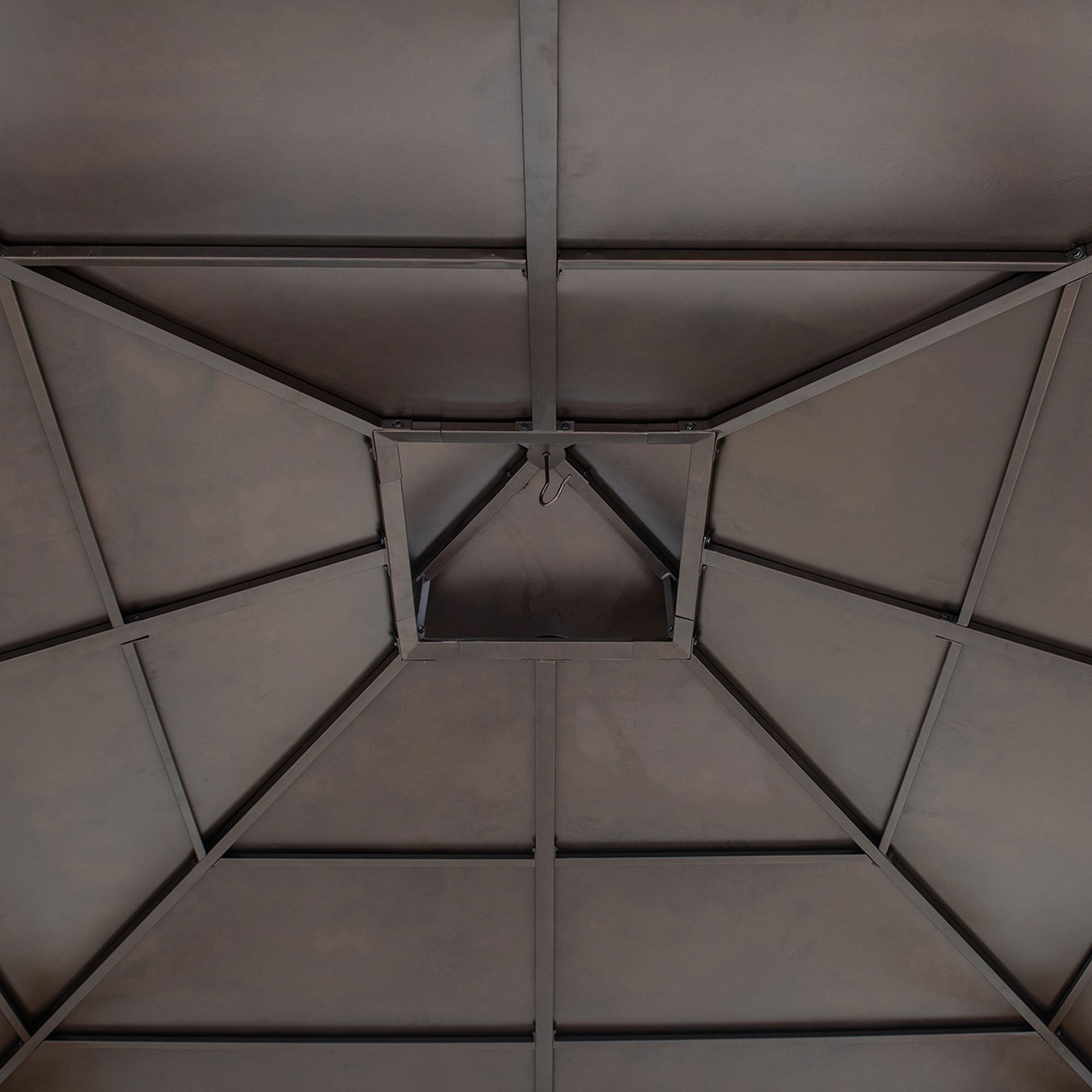 Gazebo con struttura in cedro da 10 piedi x 10 piedi e tetto a padiglione in acciaio a 2 livelli