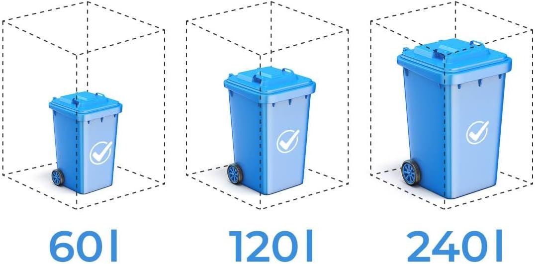 Metzler Mülltonnenbox in Anthrazit & Holzoptik 2er 240L, Mülltonnenverkleidung 2 Tonnen, witterungsbeständiger und pulverbeschichteter Stahl mit Automatikdeckel, abschließbar, Garten- und Müllbox