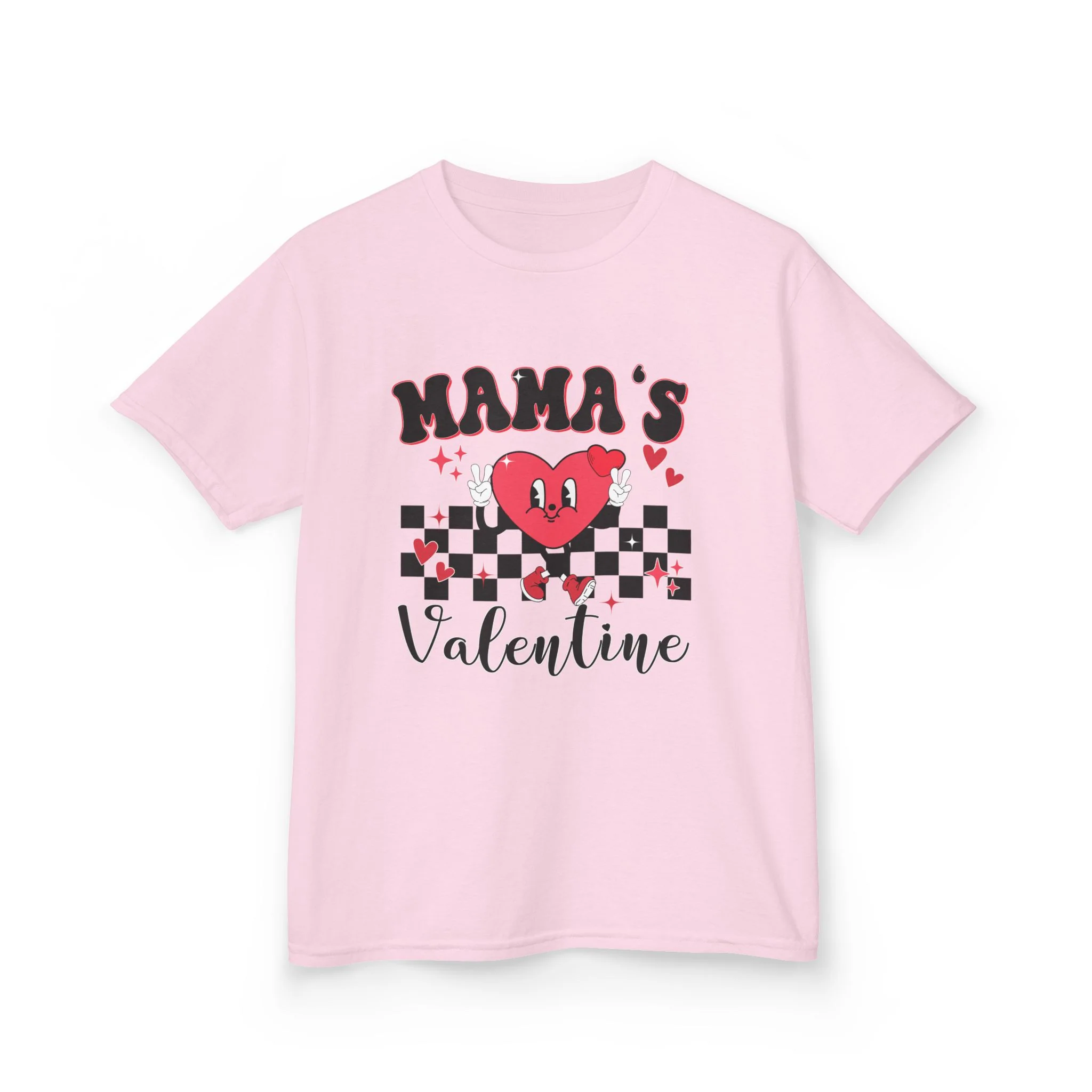 Mama's Valentine Kids Tee | Heart Checkerboard Valentine Shirt