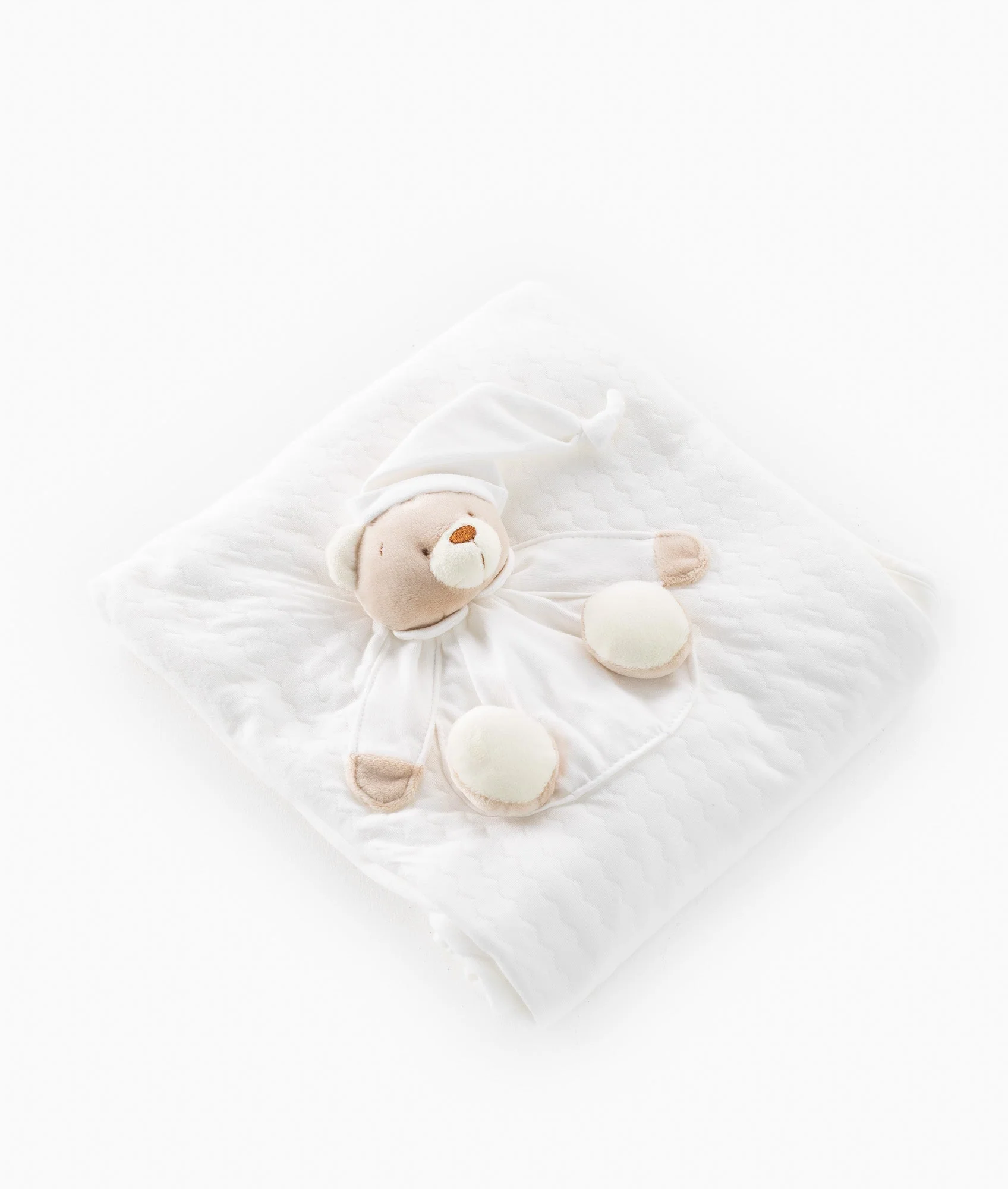 3D Baby Blanket | White & Beige