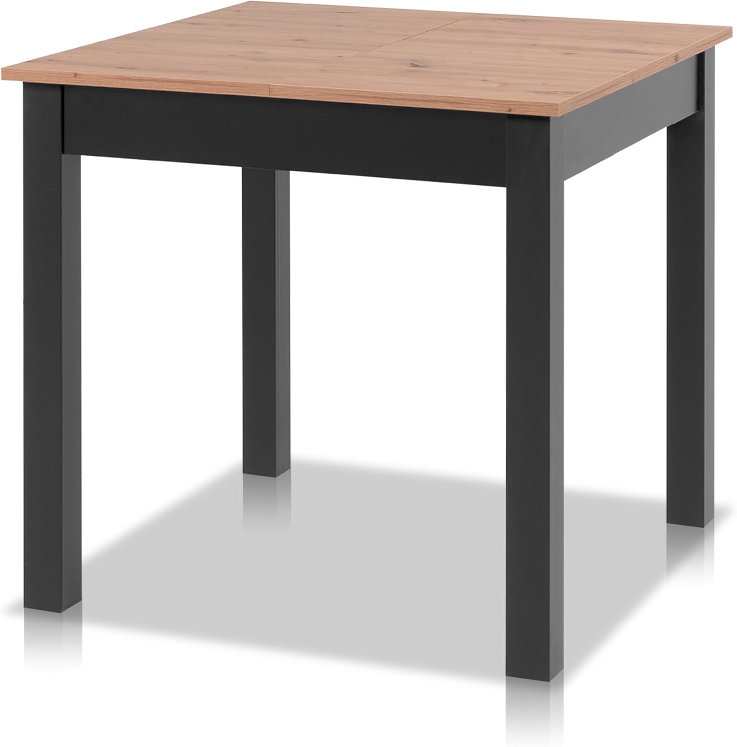 smart Esstisch 80x80 cm Asteiche, Küchentisch ausziehbar bis 120 cm, Esszimmertisch aus Holzwerkstoff inkl. erweiterbare Auszugsplatte, moderner Tisch für bis zu 6 Personen