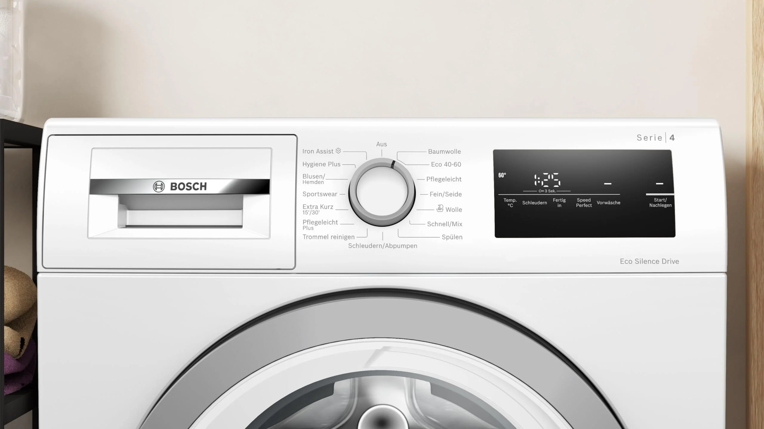 2025 Bosch WAN28127 Lavatrice Serie 4, Caricamento Frontale, capacità 8 kg, 1400 giri/min, Iron Assist, Active Water Plus, EcoSilence Drive, Speed Perfect, Bianco, 60 cm