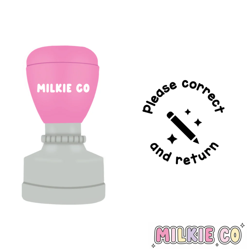 'Please correct and return' Stamp