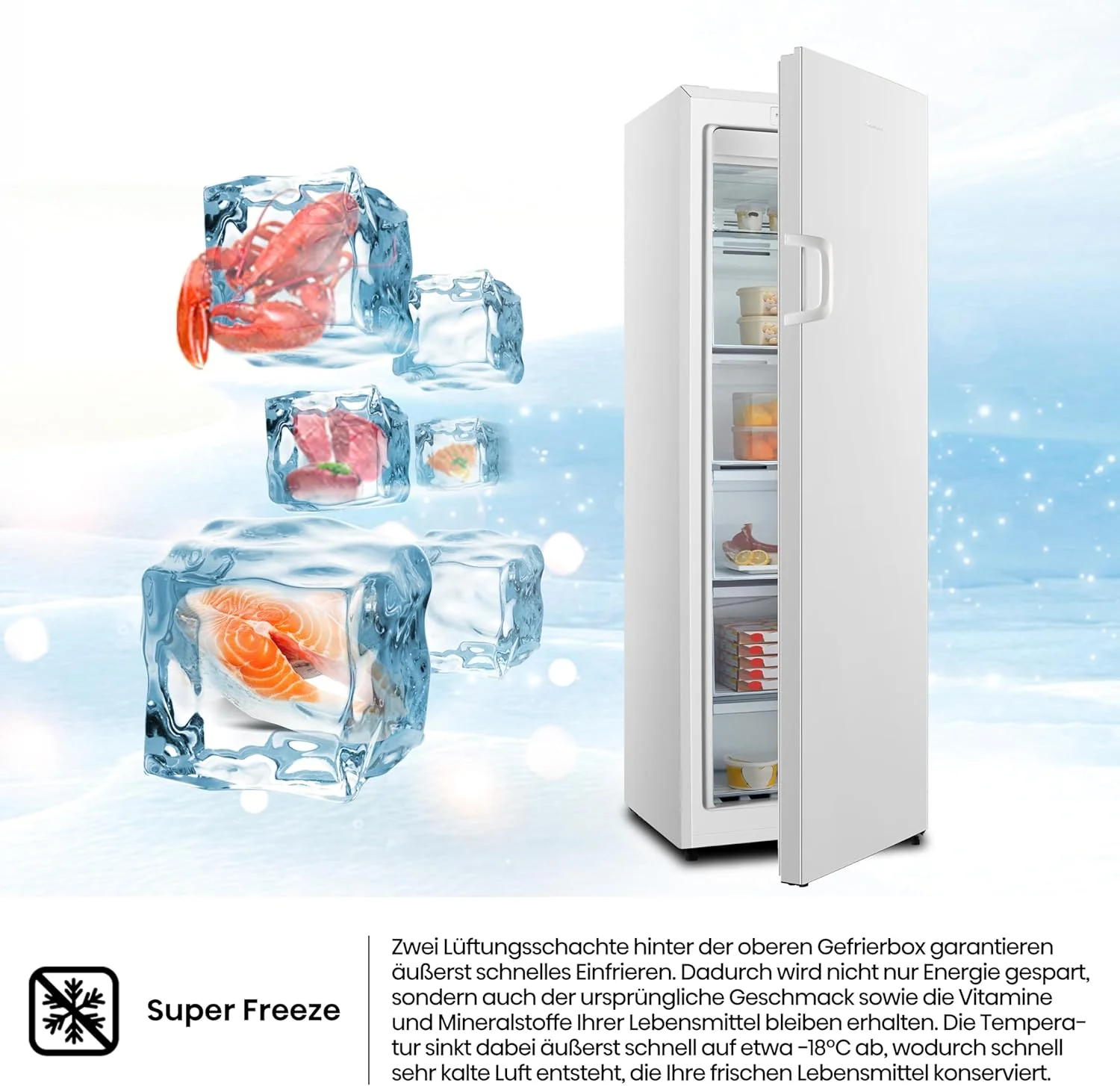 Hisense FV191N4AW2 Congelatore verticale/ Total No Frost/ Super Freeze/ Allarme porta/ Multiflow 360°/ BigBox/ 143,4 cm/ Congelatore 147 l/ 41 dB/ 205 kWh/Bianco