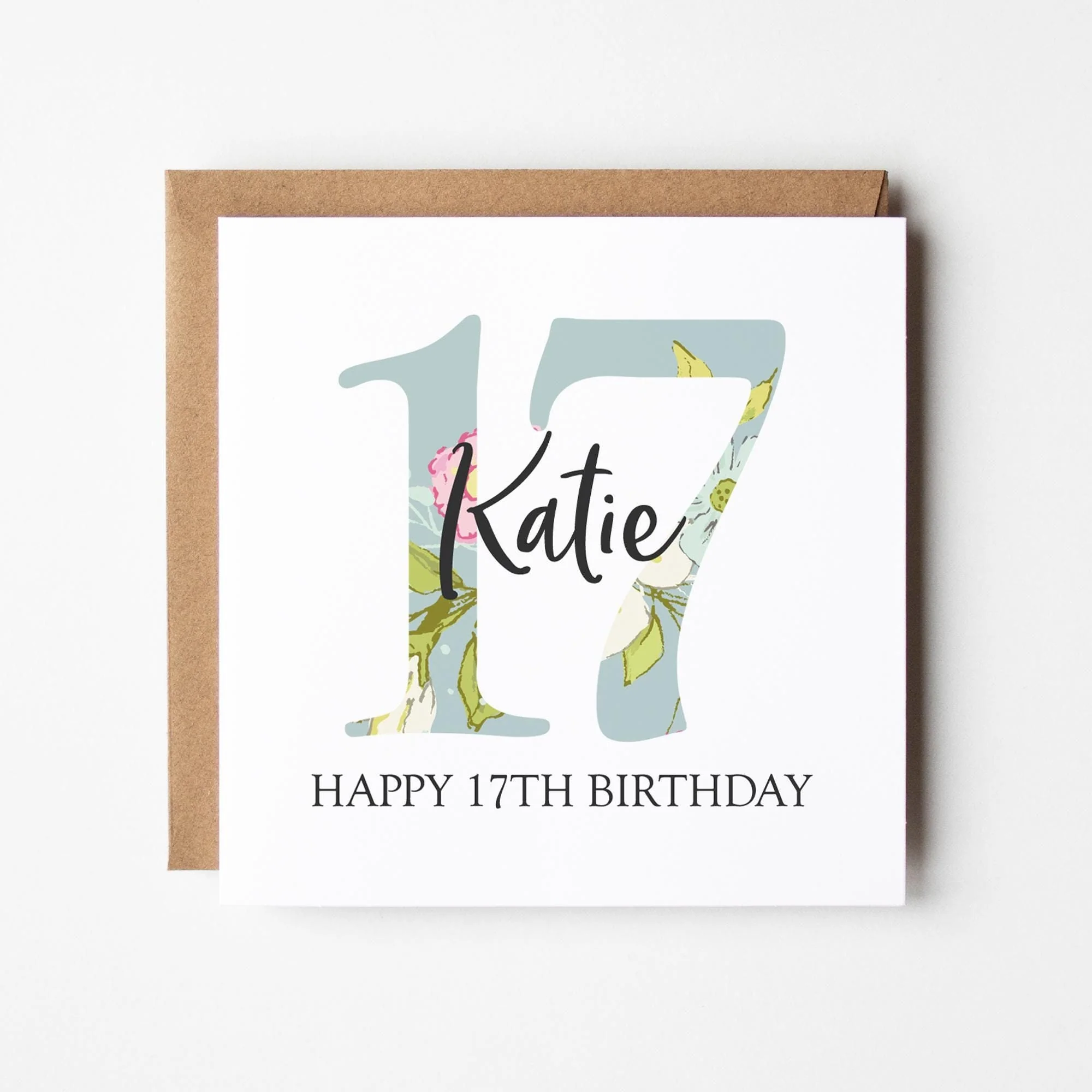 Personalised 17th Birthday Card a?�� Girl's 17 Birthday Card a?�� Girls 17th Birthday Card a?��