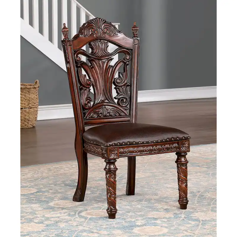 Abeena Traditional Cherry Solid Wood Side Chairs (Set of 2) by