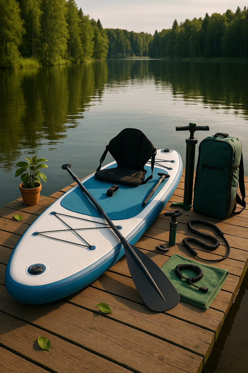 Oppusteligt paddleboard hvidbl PVC til kaj og s 3208415 cm ORWWuDN553ug