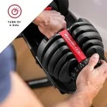 Bowflex SelectTech 552 Adjustable Dumbbells (pair), 2.3�C23.8 kg, space-saving home fitness equipment