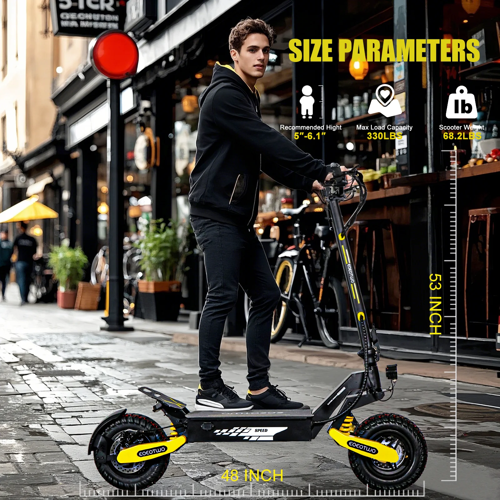 Off Road Electric Scooter for Adults, 1200W Motor Fast E Scooter, Up to 28MPH Top Speed & 20Miles Long Range, 11