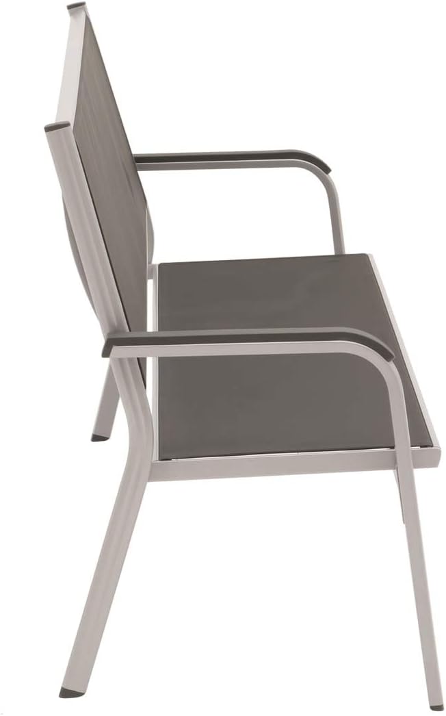 Kettler BasicPlus 3er Bank, Silber/anthrazit, Alu/Textilene, 67 x 97 x 191, 0310612-0000