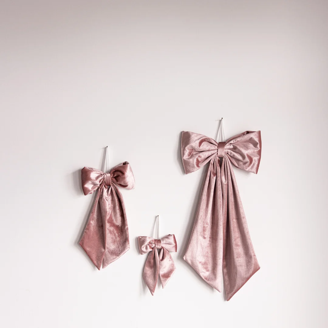 Pink Velvet Fabric Bows