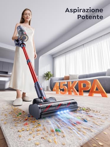 INTETURE Aspirapolvere Senza Fili potente,45Kpa/550W/60Mins Scopa Elettrica Senza Fili con Touchscreen Intelligente e Anti Avvolgimento,Aspirapolvere Senza Fili per Pavimenti/Tappeti/Peli Animali : Amazon.it: Casa e cucina