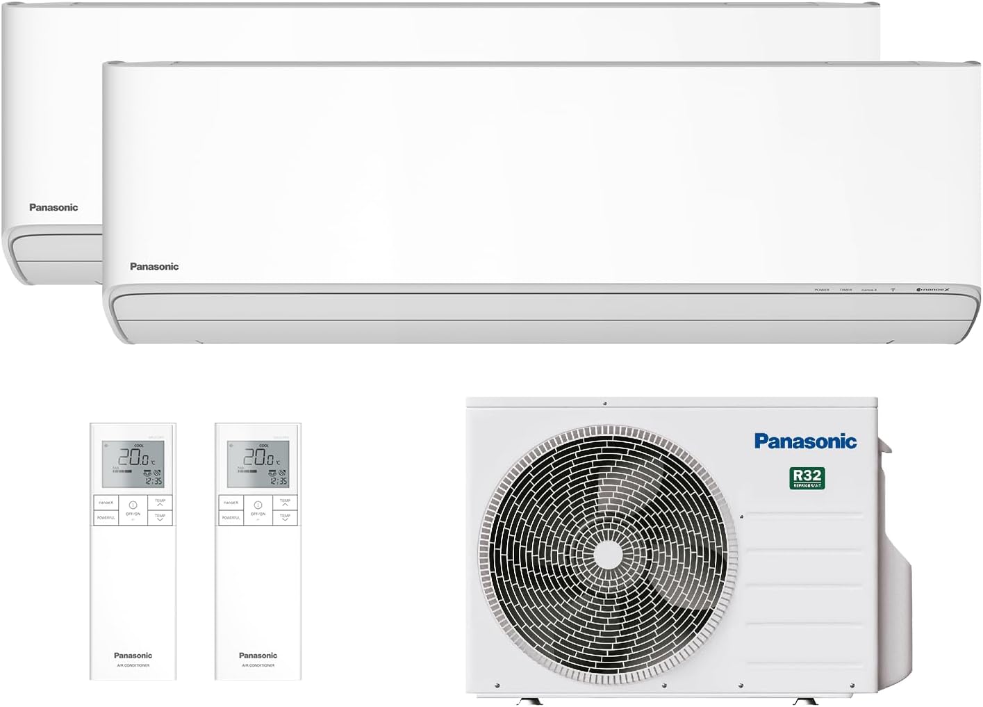 Panasonic - 3s klimaanlage panasonic dual split etherea z serie 9k+9k wi-fi r32 a+++ nanoex