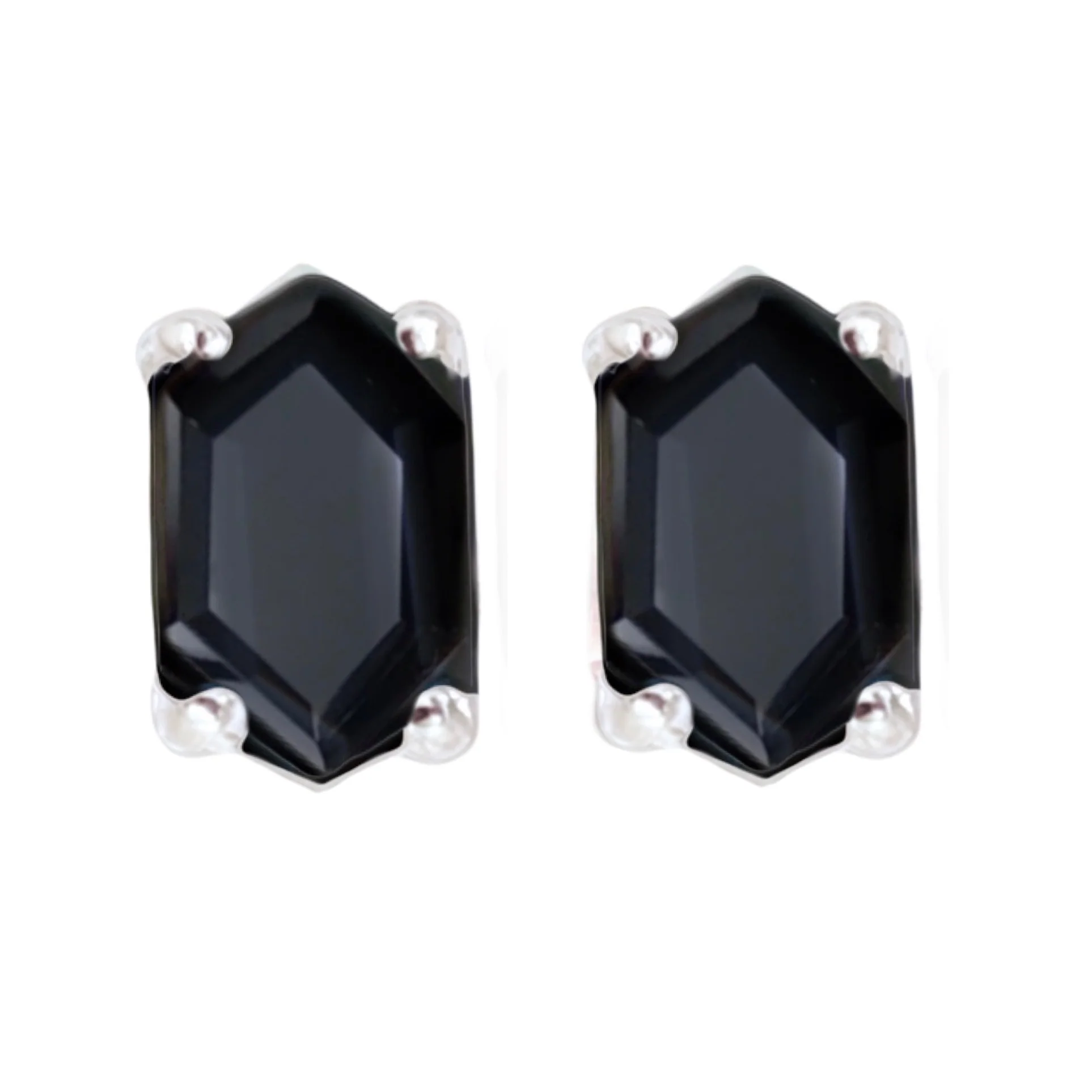Laihas Hex Crystal Onyx Stud Earrings