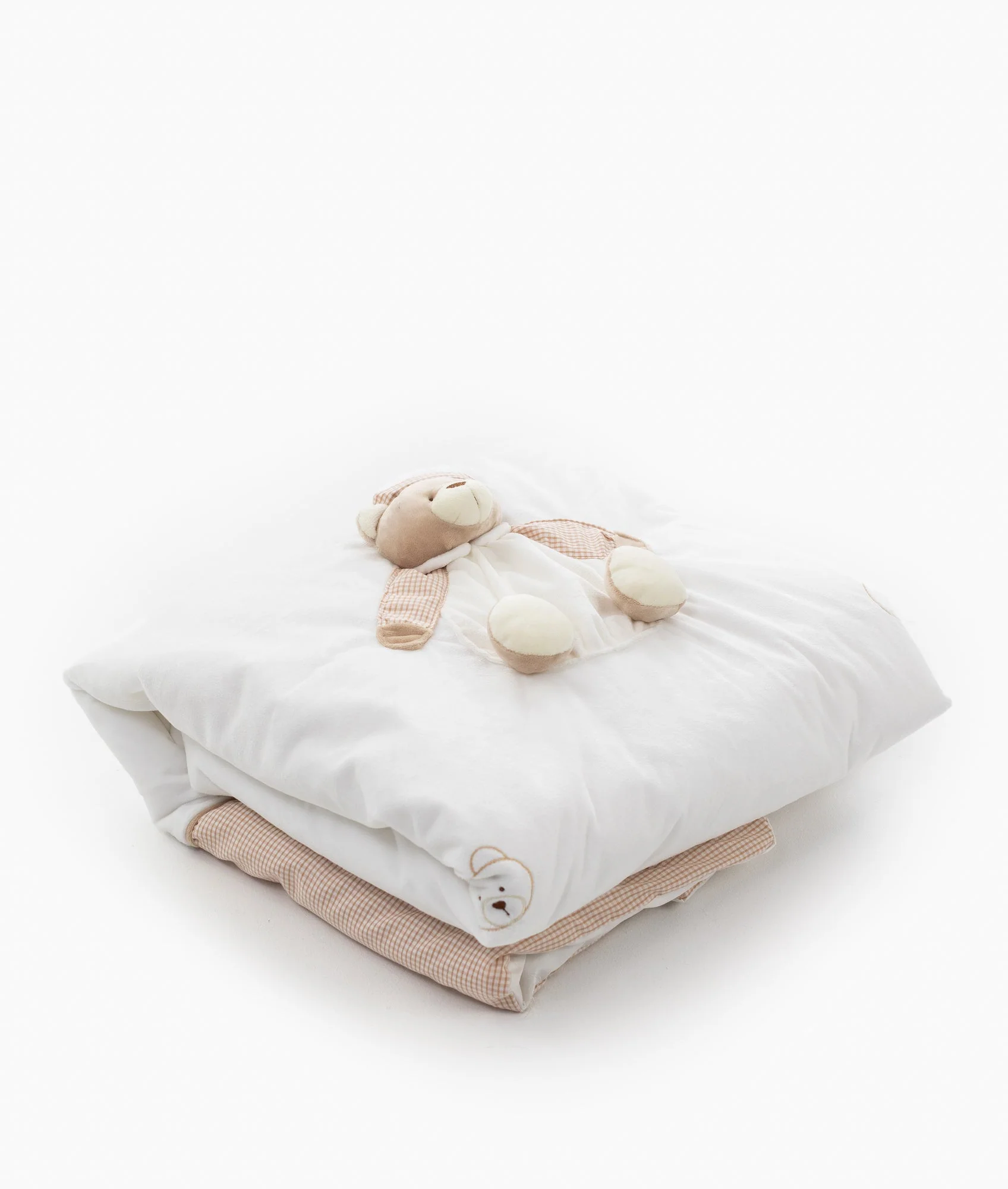 3D Toddler Quilt & Cover | White & Beige