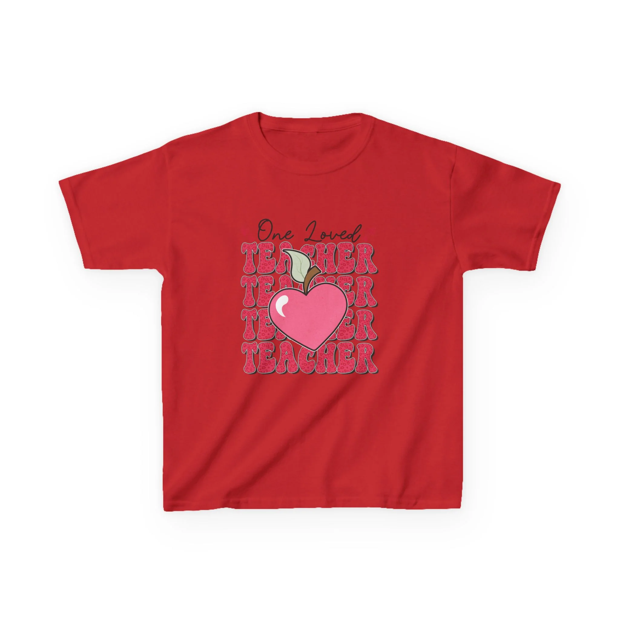 One Loved Teacher Kids Tee | Heart Apple Teacher Design