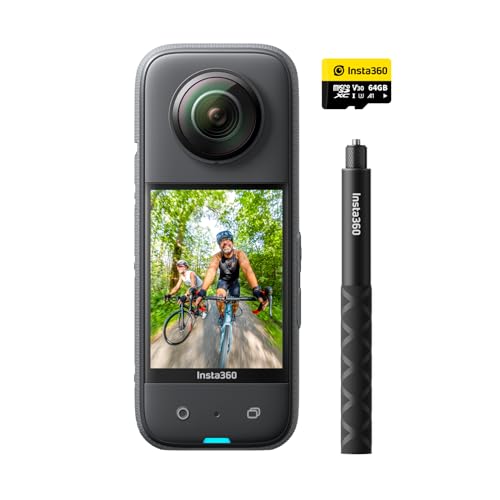 Insta360 X3 Kit Selfie Stick   Action Cam 360 impermeabile con sensore da 1/2", foto 360 da 72MP, video 360 5.7K, stabilizzazione, touch screen 2,29", vibrazione, editing IA, live streaming, webcam : Elettronica