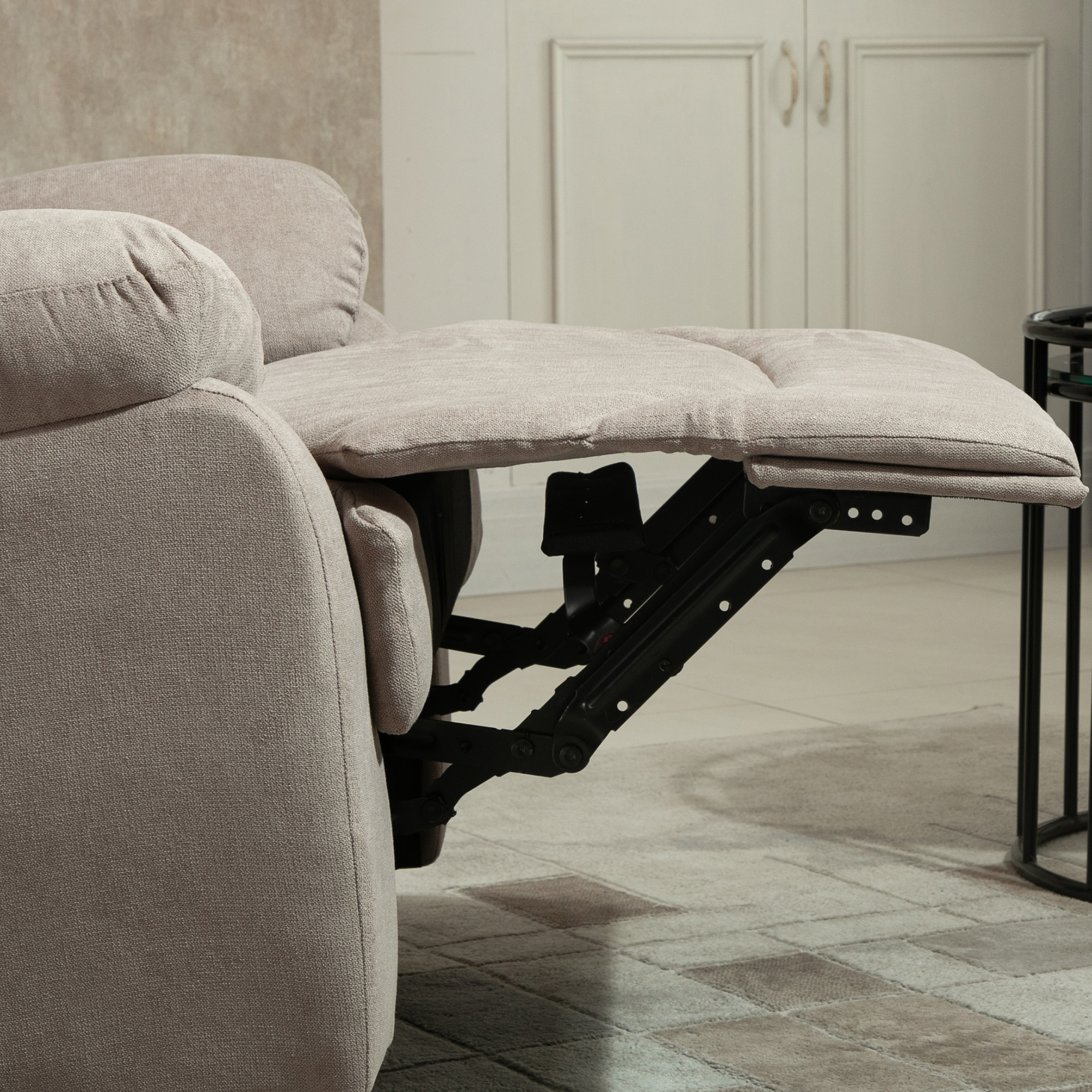 HOMCOM relaxfauteuil enkele sofa ligbed kantelbaar 150 ° TV-fauteuil linnen beige 97 x 96 x 105,5 cm