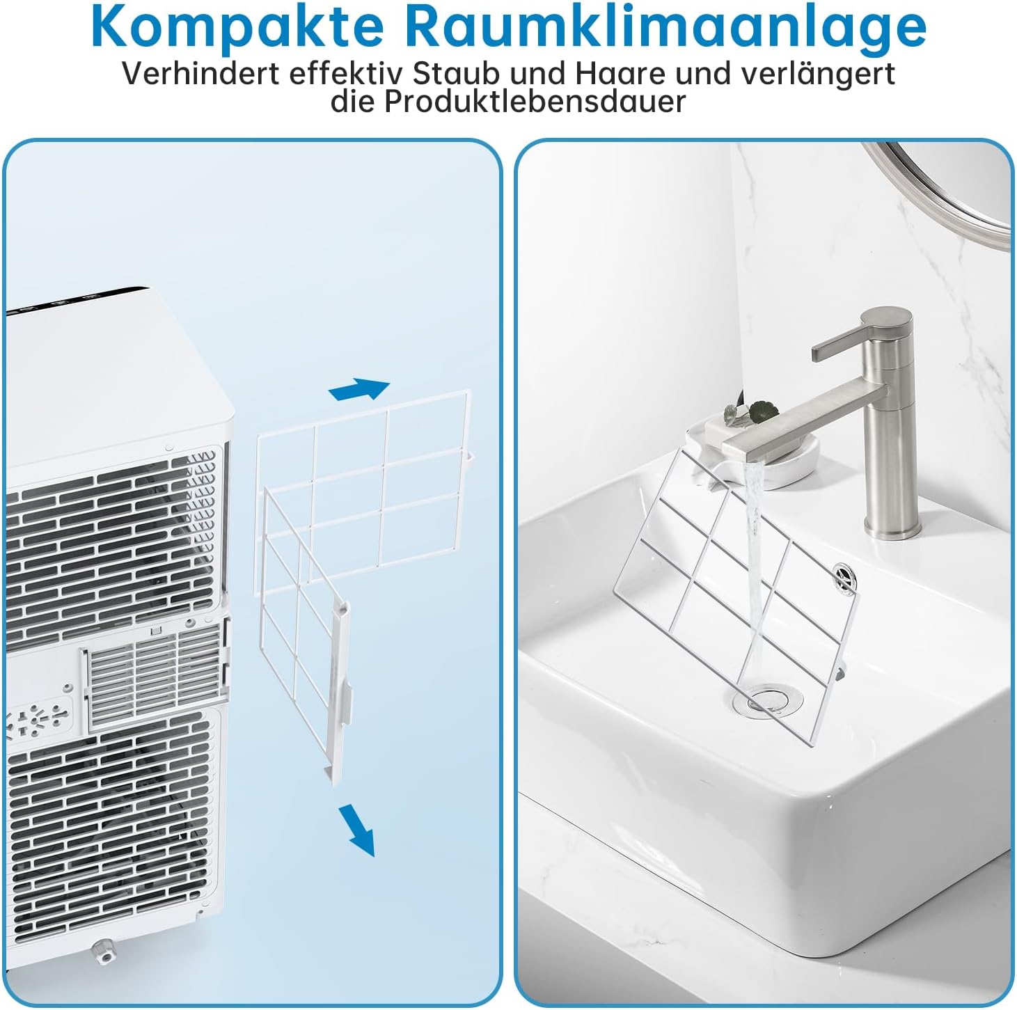 Mobile Klimaanlage 7000 BTU, Mobile Klimageräte mit Abluftschlauch, Mobile Klimaanlage Leise