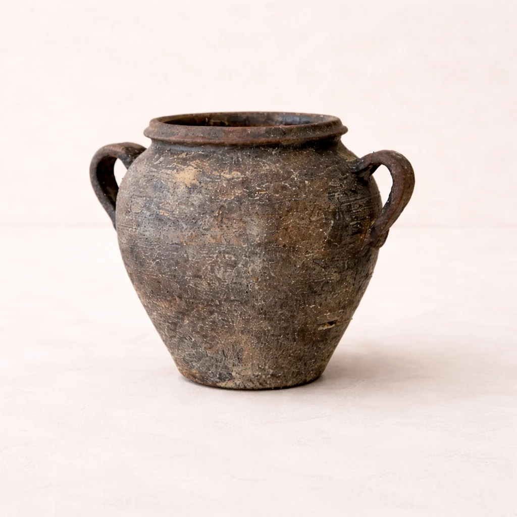 Weathered Brown Terracotta Vase