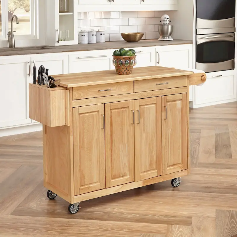 Homestyles General Line Brown Wood Kitchen Cart - N/A