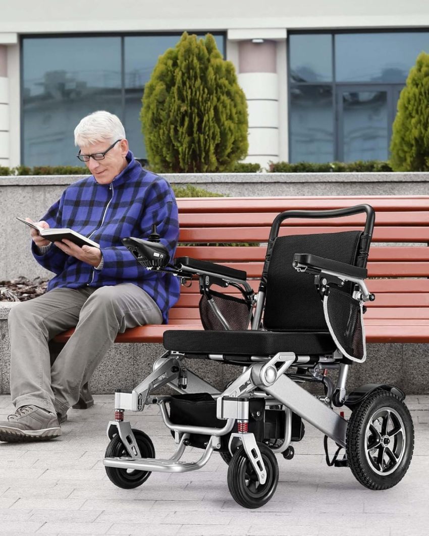 Electric Wheelchair,25 Miles Longer Range, Foldable Power Wheelchair for Adults Seniors,500W Dual Motors,Compact Motorized Wheelchair All Terrain,Intelligent Folding, Travel Size