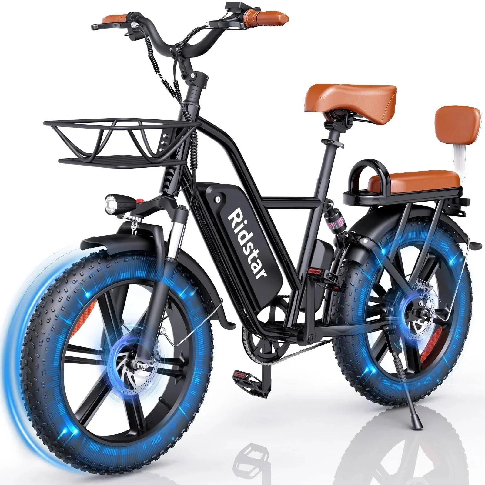 Bopzin 1000W Electric Bicycle for Adults, 48V 15Ah Removable Battery, 20