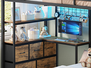 bunk bed with desk