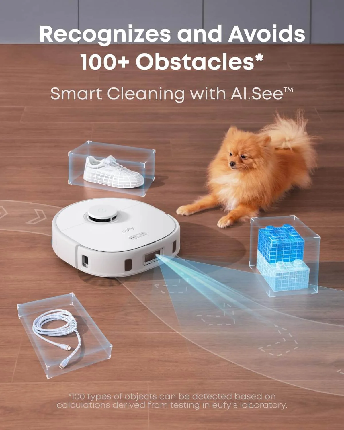 eufy X10 Pro Omni Robot Vacuum and Mop Combo, 8,000 Pa, Dual Mops with 12 mm Auto-Lift and Carpet Detection, AI Obstacle Avoidance, Auto Mop Washing&Drying, Self-Emptying, White