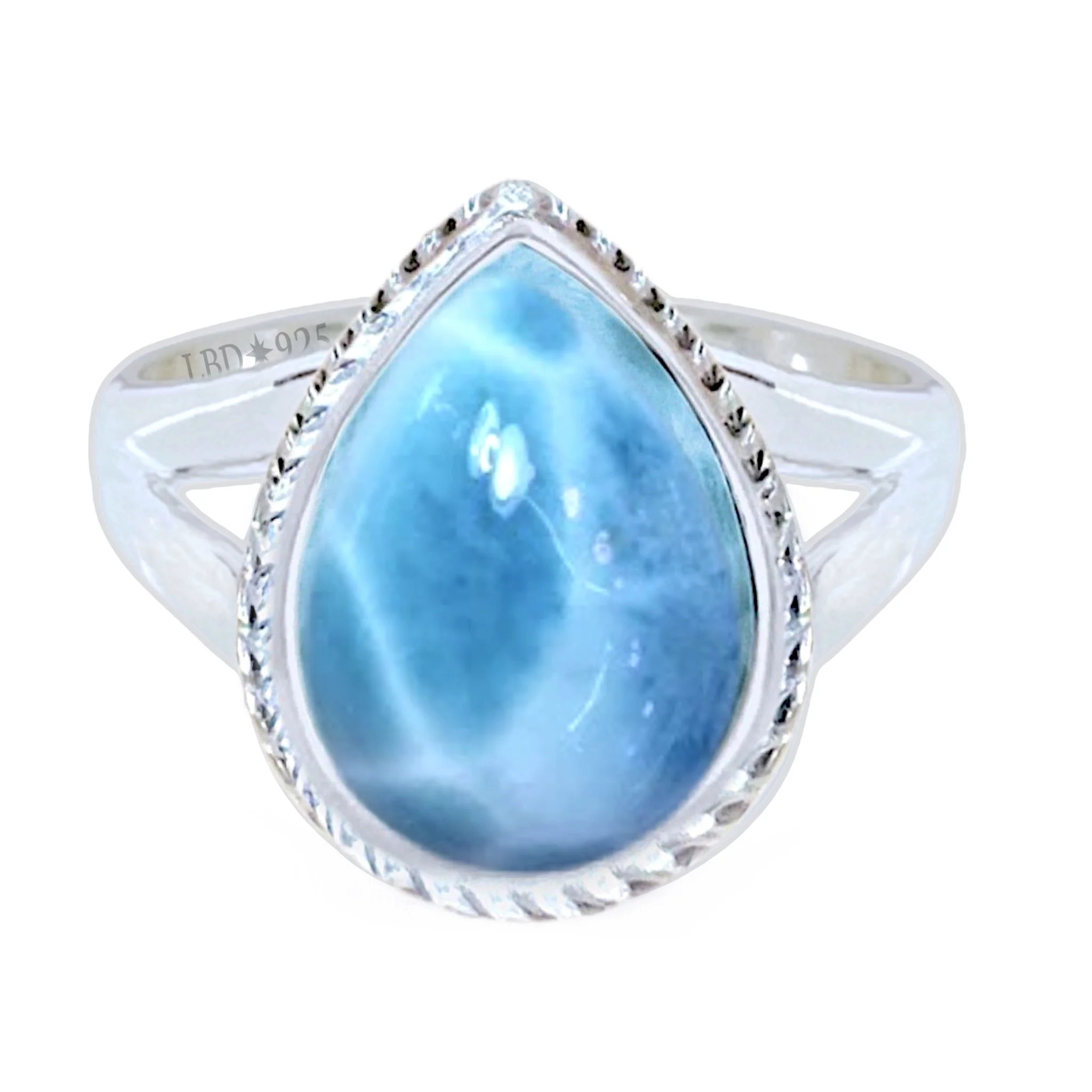 Larimar Ring- Laihas Twisted Raindrop