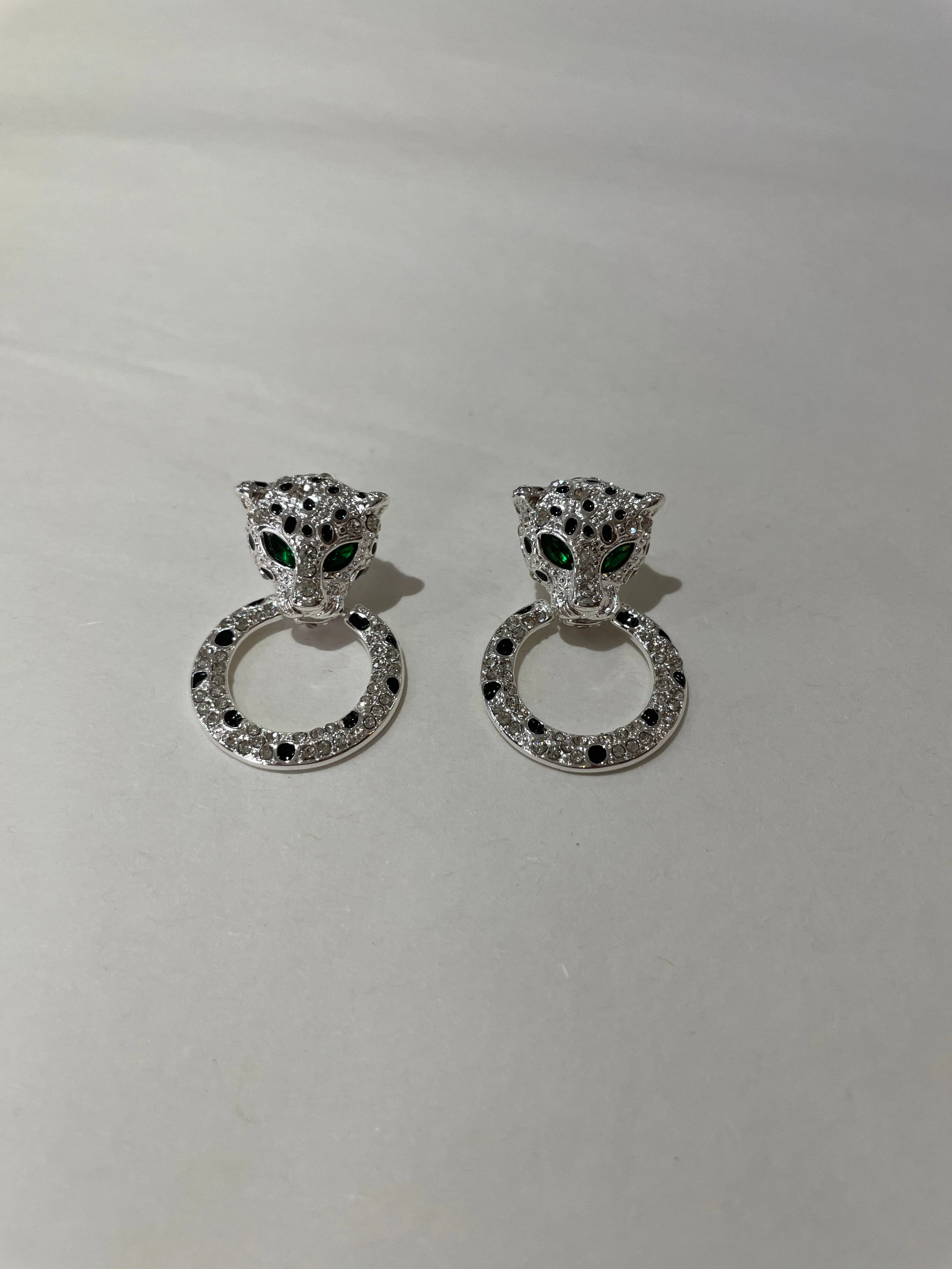Bejewelled Leopard Drop Earrings