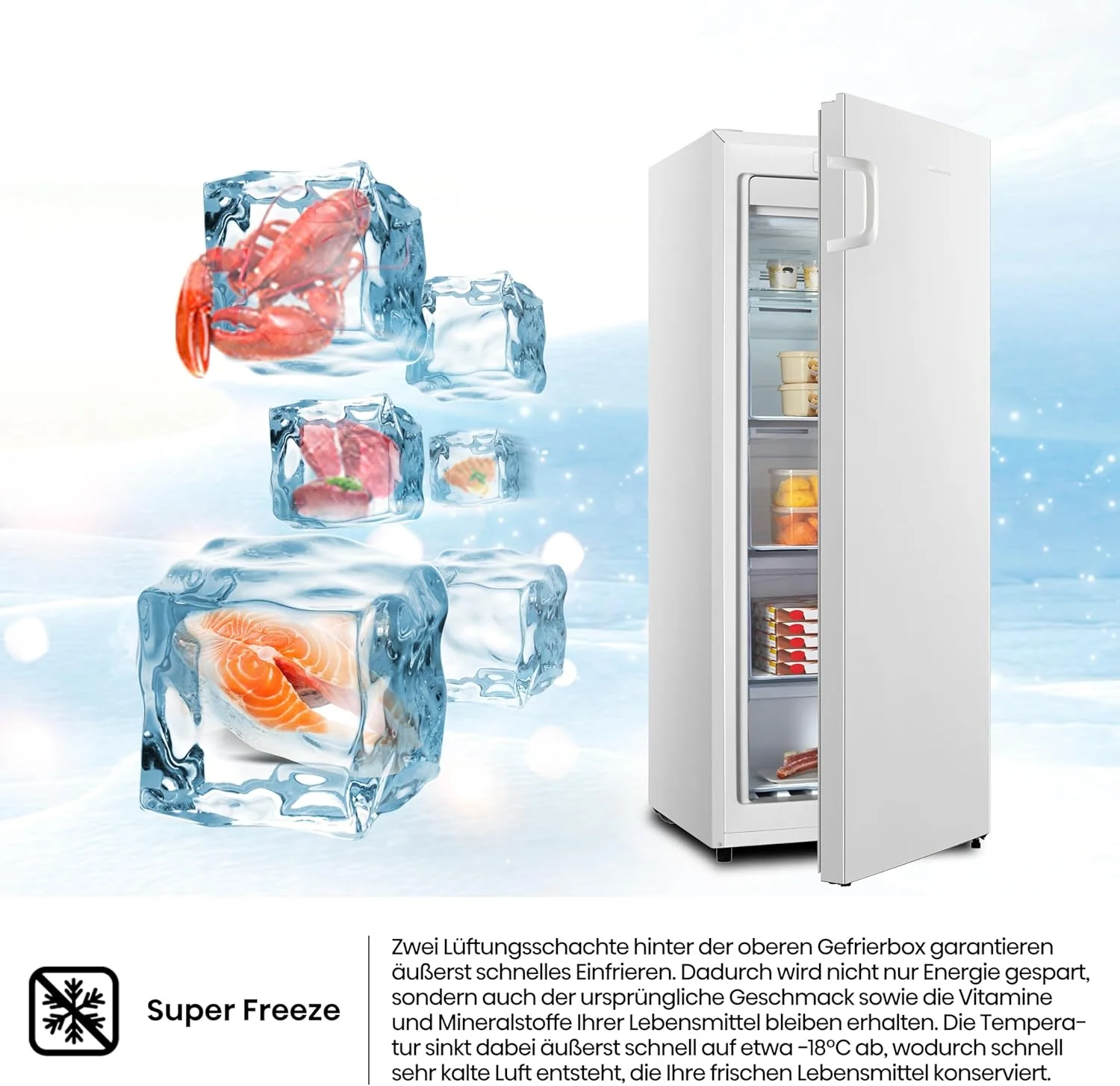 Hisense FV191N4AW2 Congelatore verticale/ Total No Frost/ Super Freeze/ Allarme porta/ Multiflow 360°/ BigBox/ 143,4 cm/ Congelatore 147 l/ 41 dB/ 205 kWh/Bianco