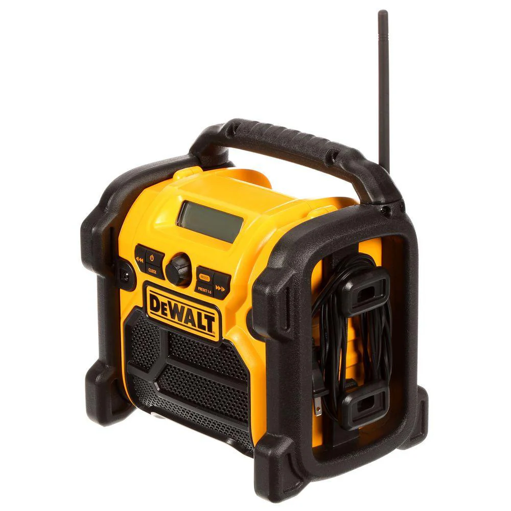 DEWALT 20 V MAX kompakt vezetékes/vezeték nélküli építkezési rádió
