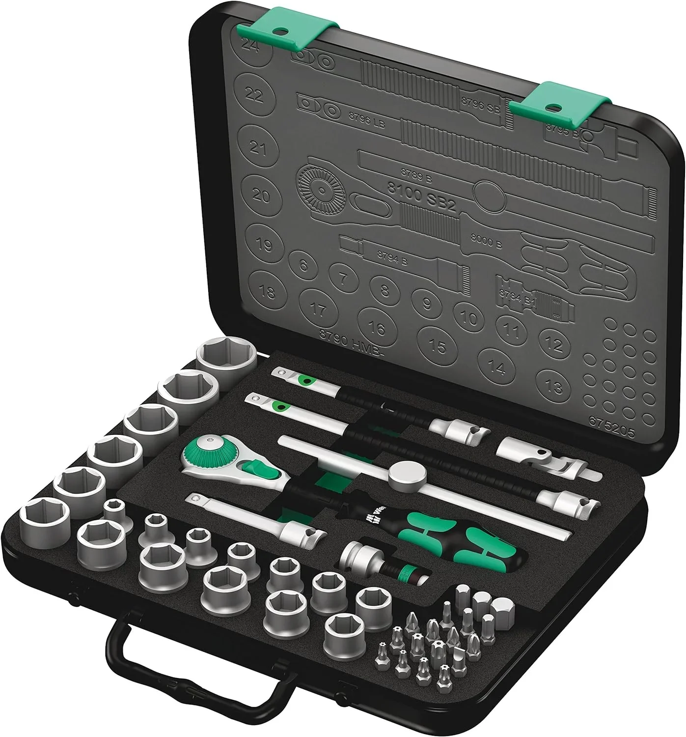 5003594001 8100 SB 2 Zyklop 3/8" Metric Ratchet Set ( Piece of 43)